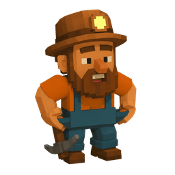Miner adjusting helmet strap, onboarding expression