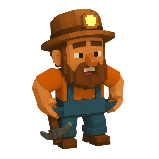 Miner adjusting helmet strap, onboarding expression