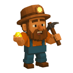 Miner holding single gold nugget with pride